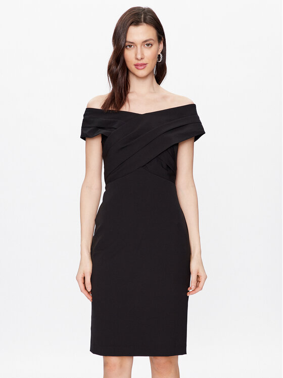Lauren Ralph Lauren Koktejlové šaty 253855241003 Čierna Regular Fit