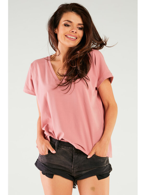 Infinite You Infinite You Bluzka M267 Różowy Basic Fit