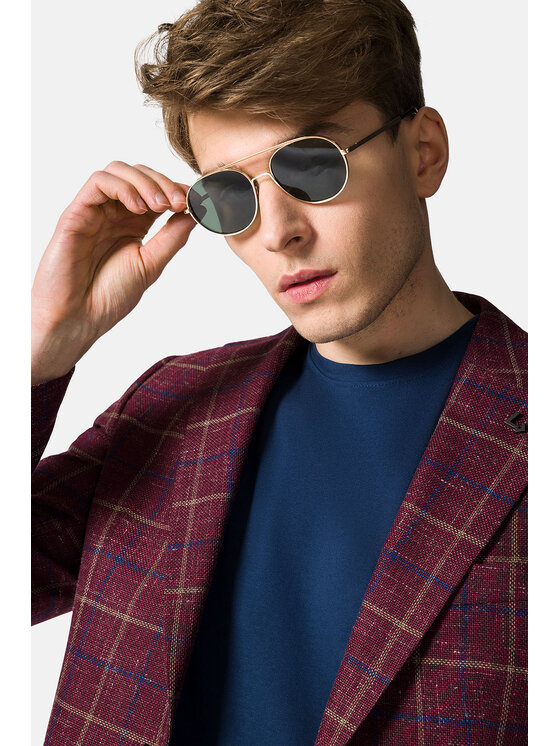 Lancerto Lancerto Marynarka Scalea MA099123000006 Bordowy Slim Fit