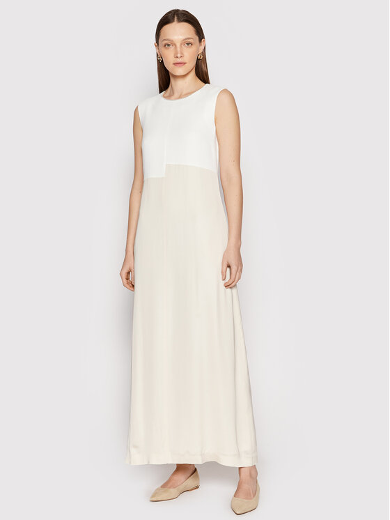 Peserico Peserico Letné šaty E02951 Béžová Relaxed Fit