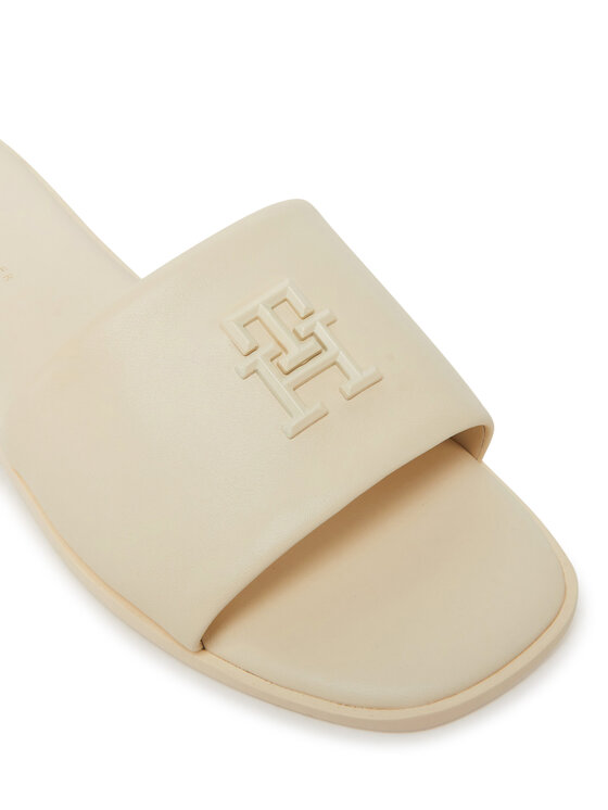 Tommy Hilfiger Tommy Hilfiger Iešļūcenes Th Logo Hardware Leather Mule FW0FW08806 Écru