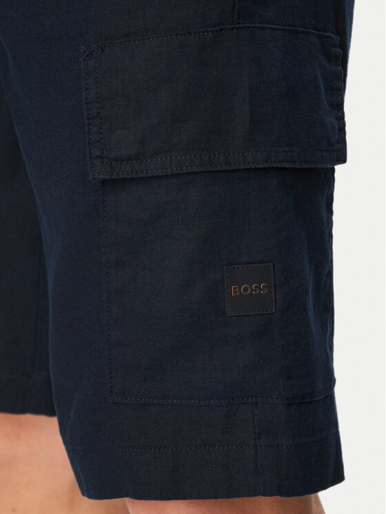 BOSS BOSS Bavlnené šortky Sisla 50559366 Tmavomodrá Relaxed Fit