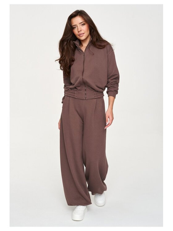 Makadamia Makadamia Dres M950 Brązowy Loose Fit