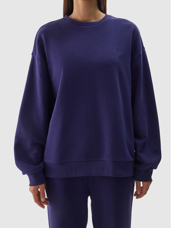 4F 4F Bluza 4FWAW24TSWSU1313 Granatowy Regular Fit