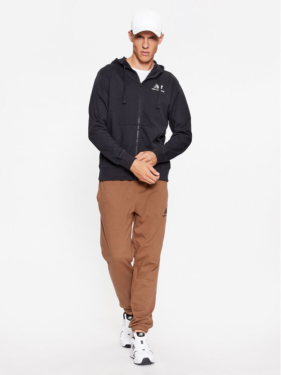 New Balance New Balance Majica dugih rukava Essentials Stacked Logo French Terry Jacket MJ31536 Crna Regular Fit