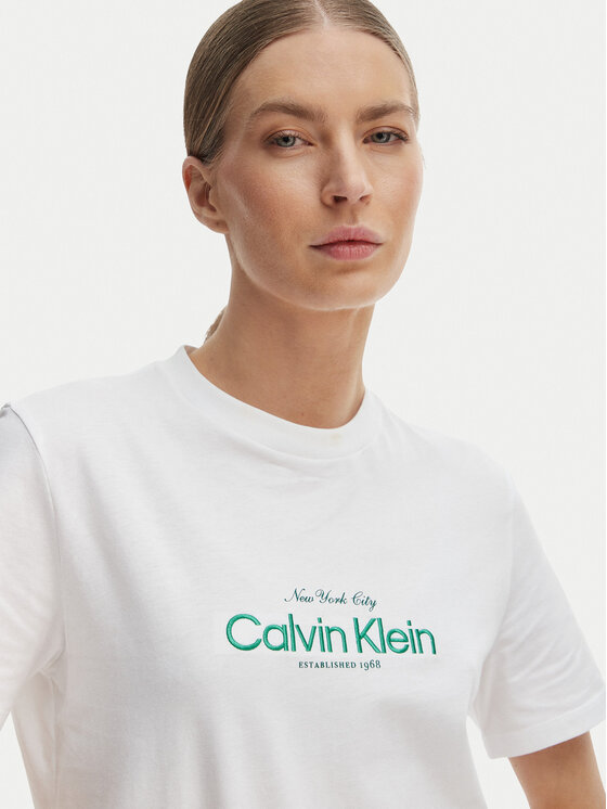 Calvin Klein Jeans Calvin Klein Jeans Тишърт NYC Logo LV047F810G Бял Classic Fit