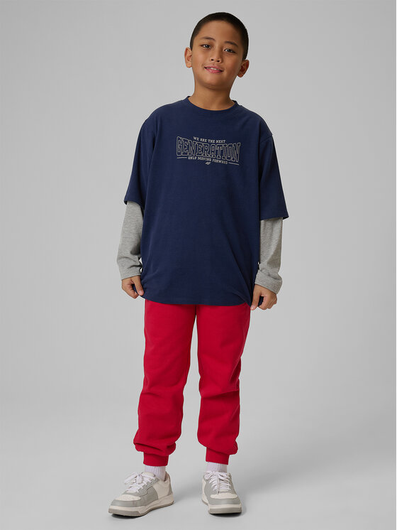 4F 4F Spodnie dresowe BASIC+ Czerwony Regular Fit