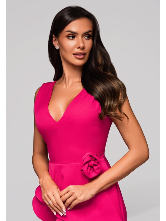 Ombre Ombre Sukienka wieczorowa LA-OM-DLR212 Różowy Regular Fit