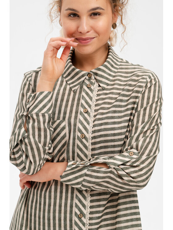 blue shadow blue shadow Koszula Mira Khaki Regular Fit