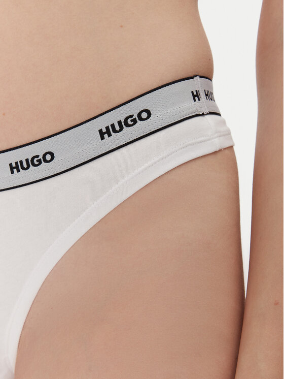 HUGO HUGO Набір з 3 пар стрінгів Triplet Thong Stripe 50545680 Білий