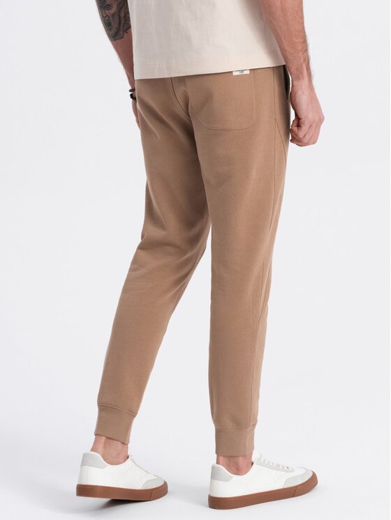 Ombre Ombre Joggers kalhoty OM-PABS-0173 Hnědá Regular Fit