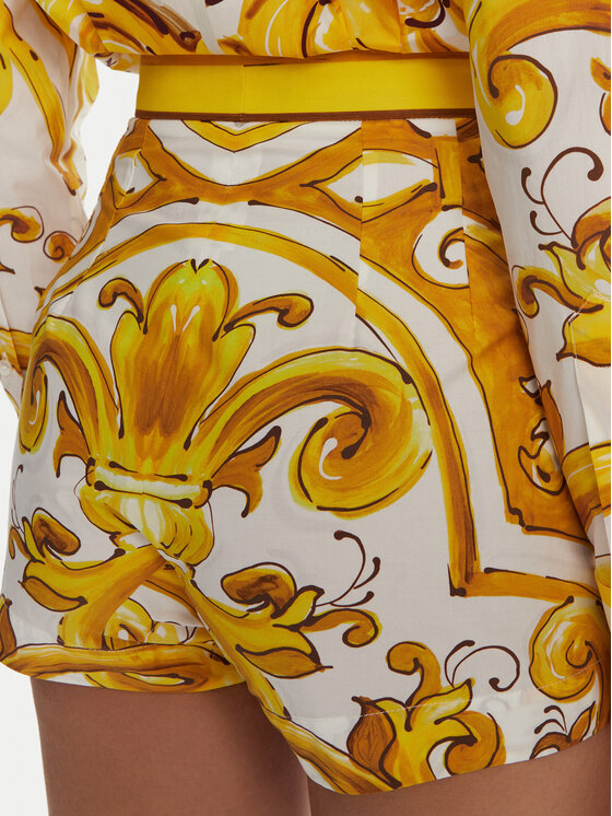 Dolce&Gabbana Dolce&Gabbana Šortky z materiálu FTBVIT FI5JV Žlutá Regular Fit