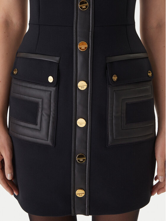 Elisabetta Franchi Elisabetta Franchi Koktejlové šaty AB-819-57E2-V690 Černá Regular Fit