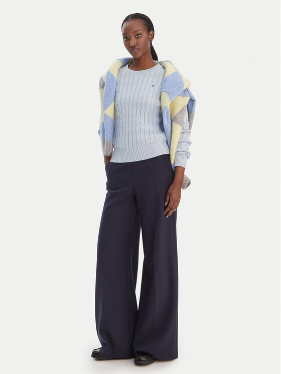 Tommy Hilfiger Tommy Hilfiger Sveter WW0WW47644 Modrá Regular Fit