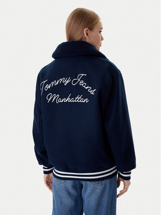 Tommy Jeans Tommy Jeans Bunda bomber Varsity DW0DW22051 Tmavomodrá Relaxed Fit