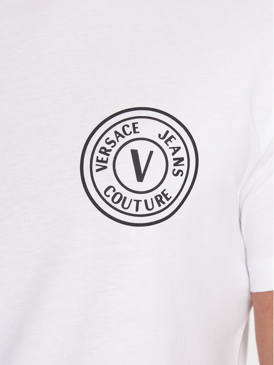 Versace Jeans Couture Versace Jeans Couture Tričko 75GAHT07 Biela Regular Fit