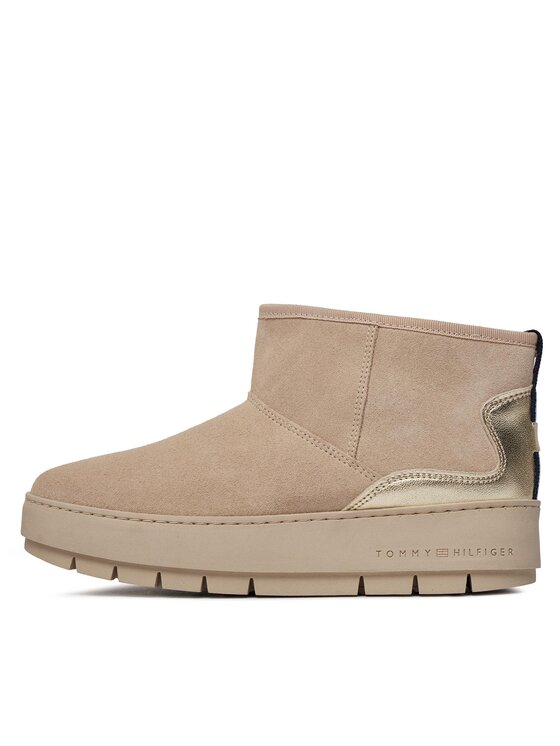 Tommy Hilfiger Tommy Hilfiger Μπότες Χιονιού Metallic Suede Snowboot FW0FW07850 Μπεζ