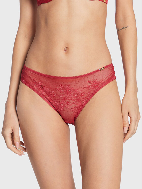 Gossard Klasiskās biksītes Glossies Lace 13003 Sarkans