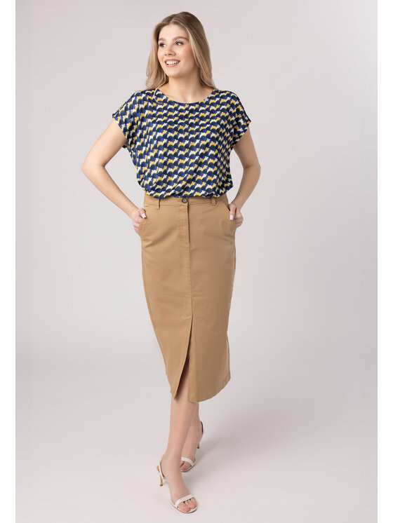 QUIOSQUE QUIOSQUE Sukňa Quiosque 7VS011103 Béžová Regular Fit