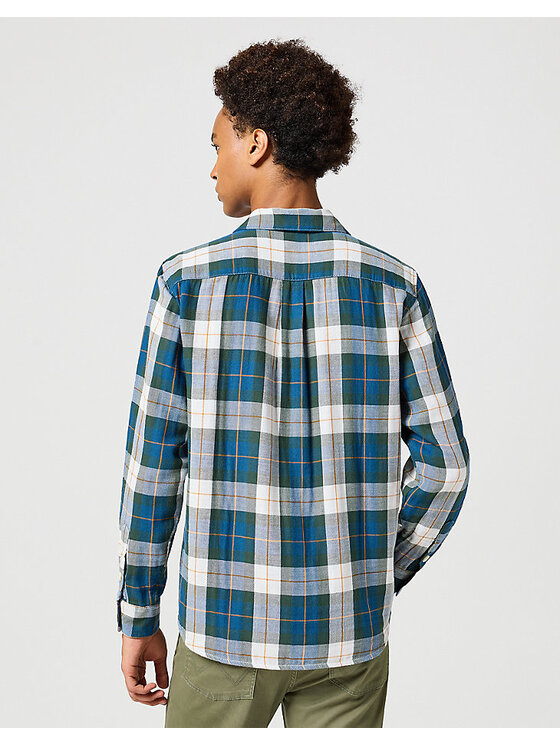 Wrangler Wrangler Camicia 2 PKT SHIRT Verde Regular Fit