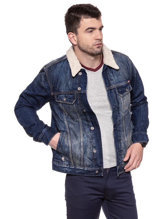 Mustang Mustang Giubbotto invernale NEW YORK SHEARLING Blu Regular Fit