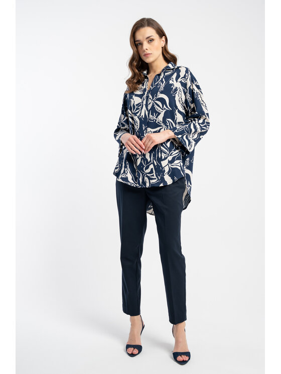 CLICK CLICK Koszula 10-6817 Granatowy Regular Fit