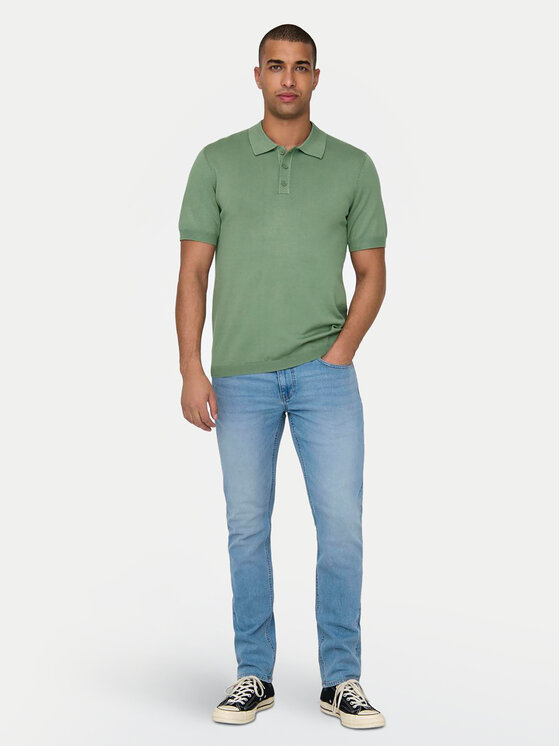 Only & Sons Only & Sons Polo Wyler 22022219 Verde Regular Fit