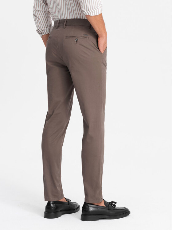 Ombre Ombre Chinosy OM-PACP-0183 Brązowy Regular Fit