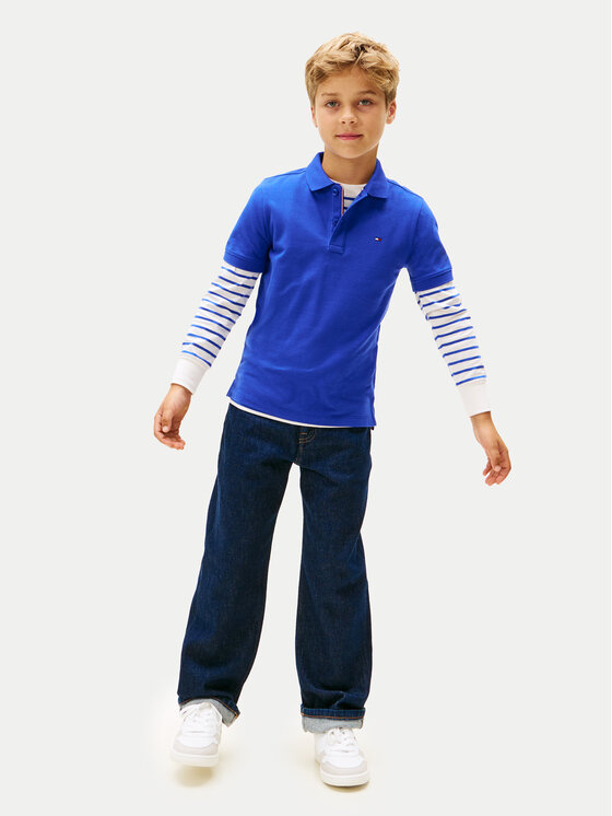 Tommy Hilfiger Tommy Hilfiger Polokošeľa Flag KB0KB09103 Modrá Regular Fit