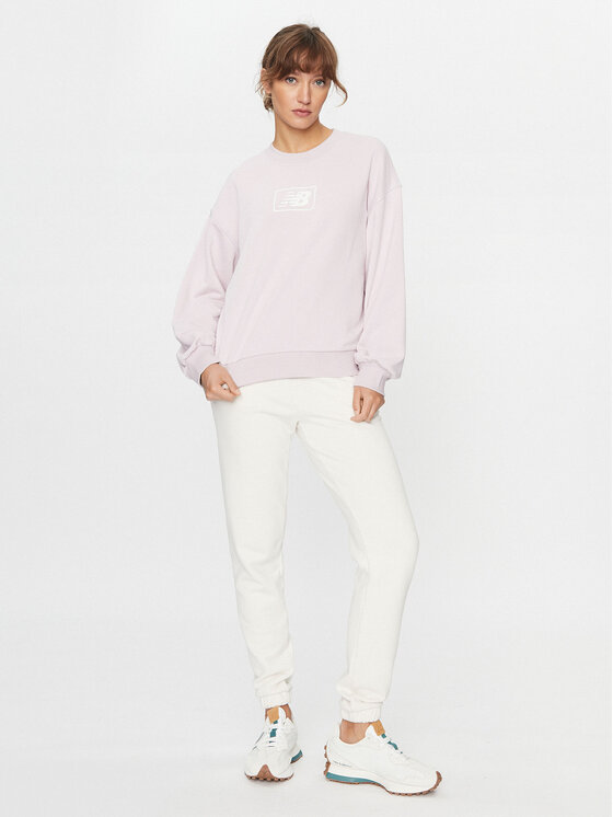New Balance New Balance Majica dugih rukava Essentials French Terry Crew WT33514 Ljubičasta Regular Fit
