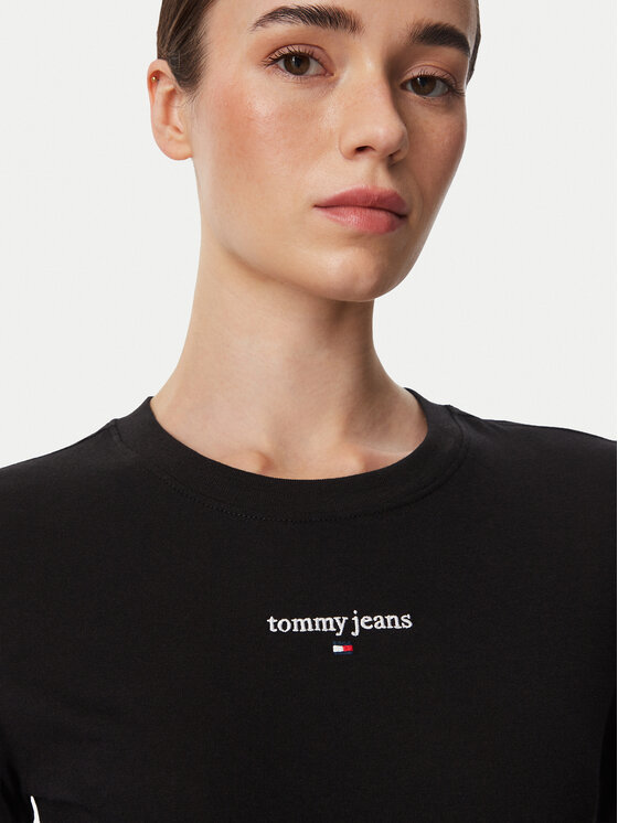 Tommy Jeans Tommy Jeans Bluzka Classic Logo DW0DW23248 Czarny Slim Fit