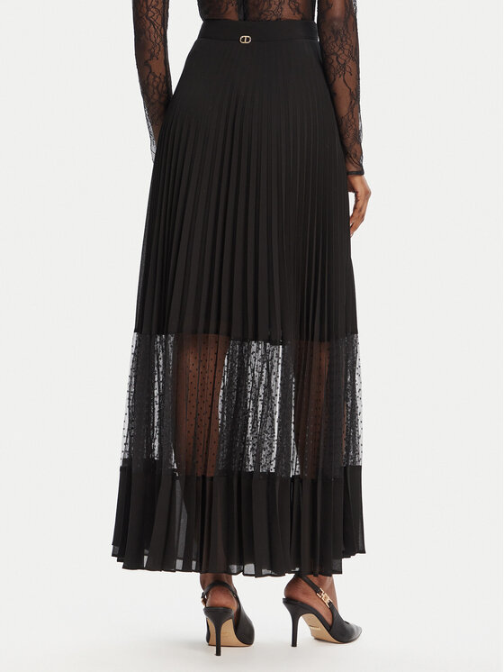 TWINSET TWINSET Spódnica maxi 252TP2642 Czarny Regular Fit