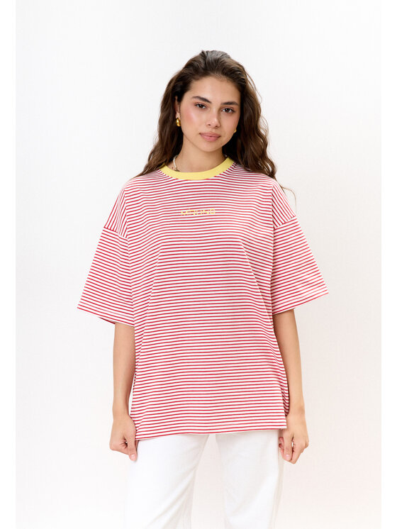 Mirons Mirons T-Shirt Print Biały Oversize