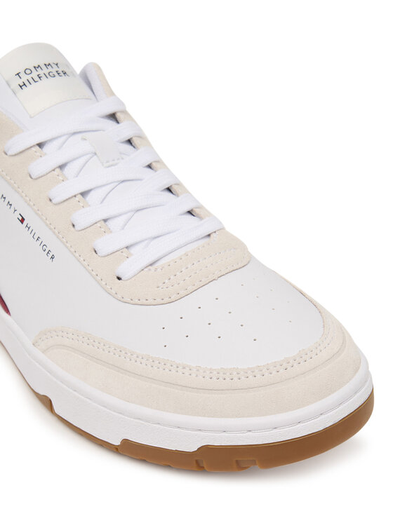 Tommy Hilfiger Tommy Hilfiger Sneakersy Th Basket Core Leather Suede Mix FM0FM05881 Bílá