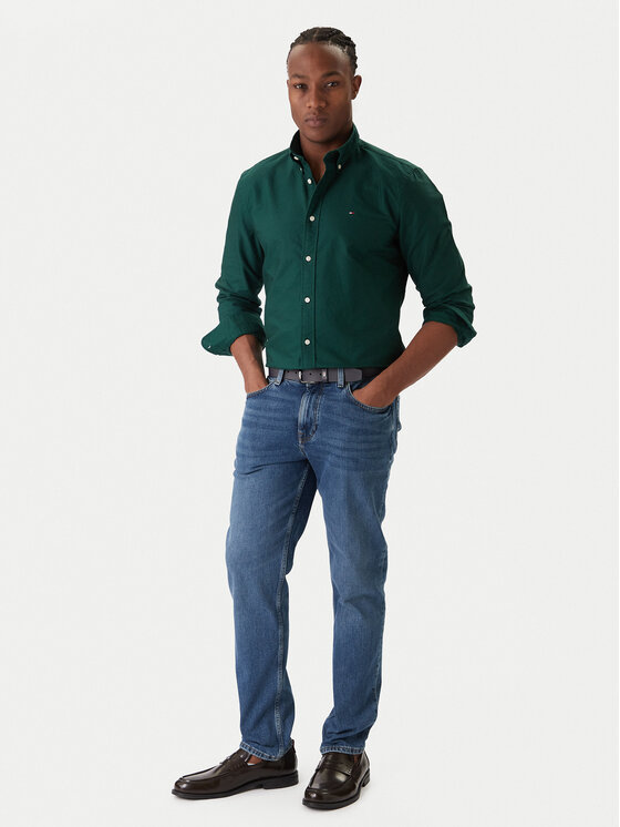 Tommy Hilfiger Tommy Hilfiger Camicia Solid Heritage MW0MW35774 Verde Regular Fit