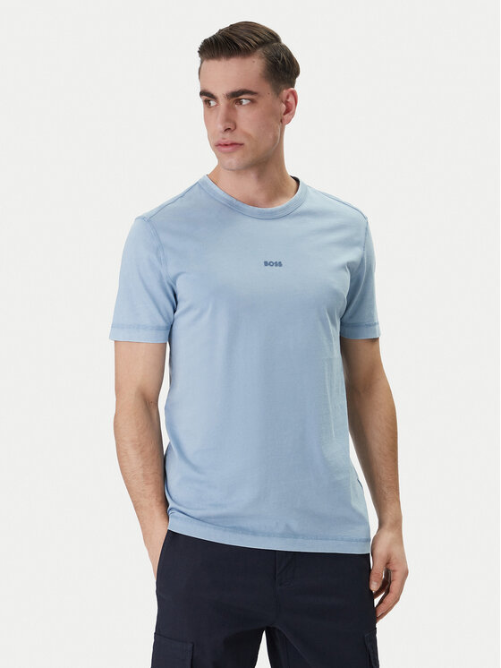 BOSS Tricou Tokks 50502173 Albastru celest Regular Fit