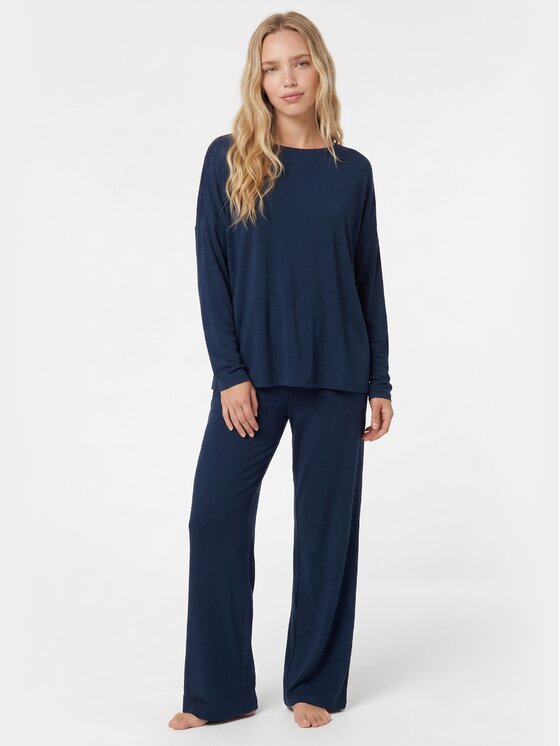 BASICLO BASICLO Longsleeve W-2309-20 Granatowy Oversize