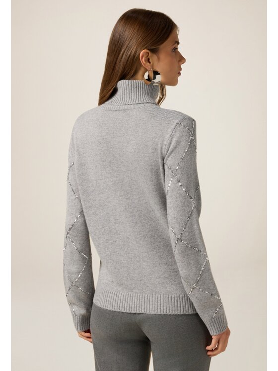 Oltre Oltre Sweter M014J005316N013 Szary Regular Fit