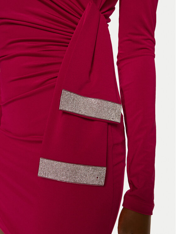 Simona Corsellini Simona Corsellini Cocktail obleka A24CEAB053 Rdeča Slim Fit