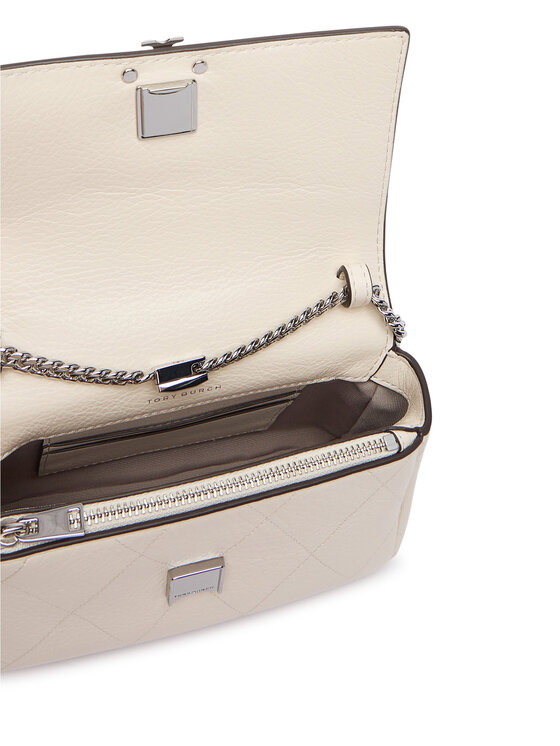 Tory Burch Tory Burch Kabelka Charlie Quilted Mini Top Handle Chain Wallet 186032 Krémová