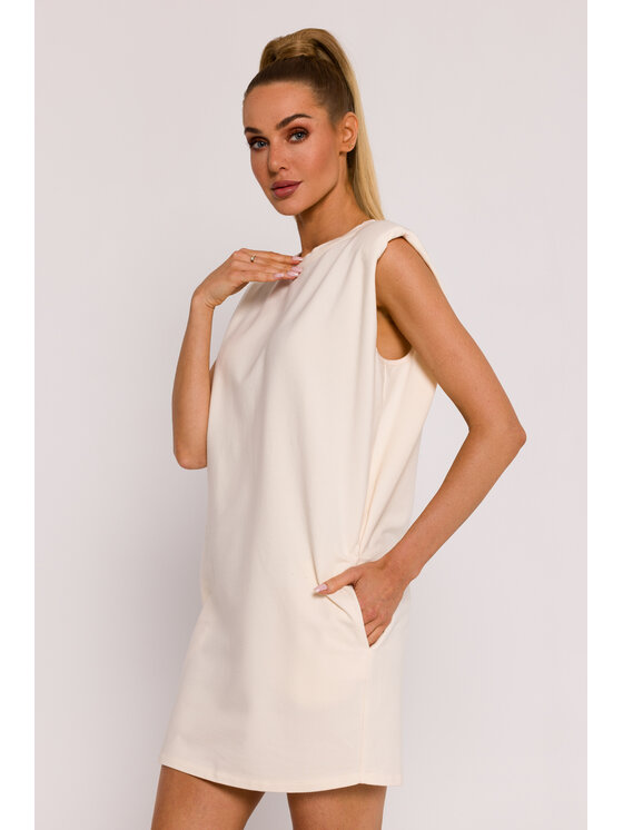 Made of Emotion Made of Emotion Letní šaty M789 Écru Generous Fit