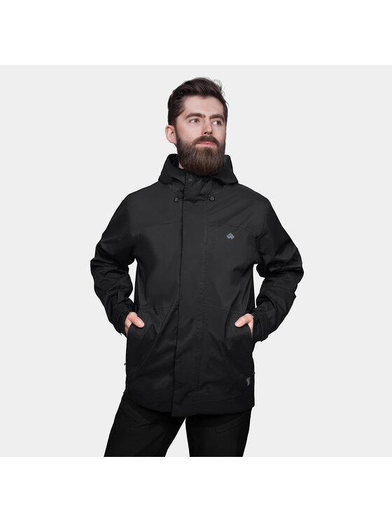 Alpinus Alpinus Kurtka przeciwdeszczowa Arys Czarny Regular Fit