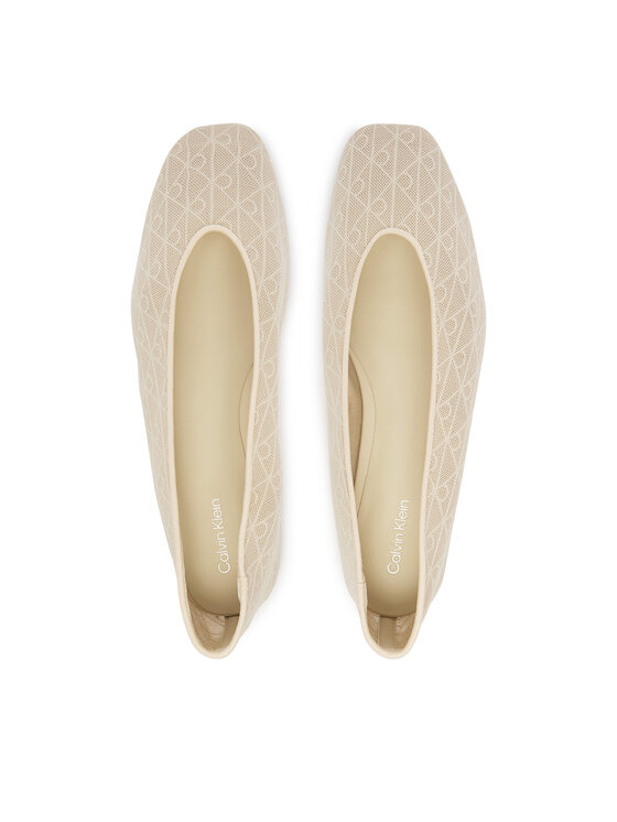 Calvin Klein Calvin Klein Ballerine Square Ballerina Aop Mesh HW0HW02937 Écru