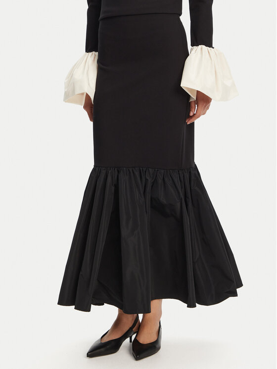 STAUD STAUD Fustă maxi Hawthorne R25R6115PF Negru Regular Fit