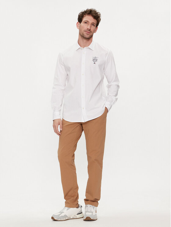 Aeronautica Militare Aeronautica Militare Cămașă 241CA1248CT3288 Écru Regular Fit