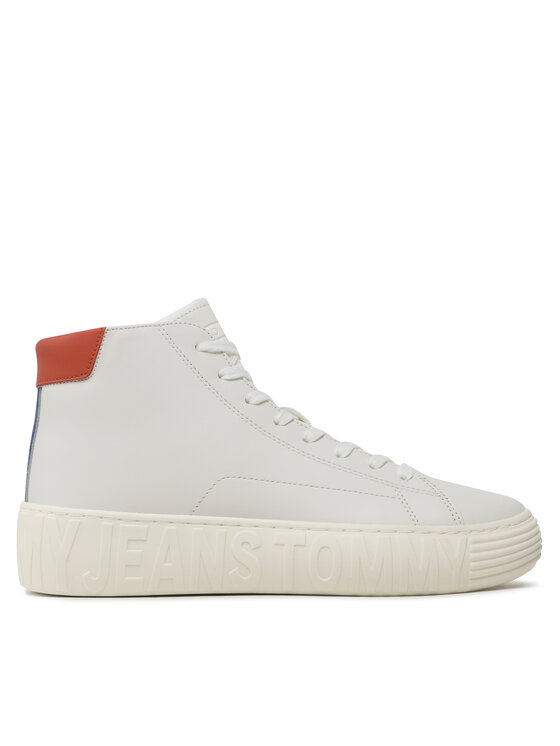 Tommy Jeans Snīkeri Tjm Outsole Mid Cut EM0EM01218 Balts