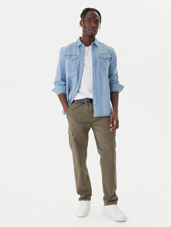 Mustang Mustang Текстилни панталони Daytona 1016826 Зелен Slim Fit