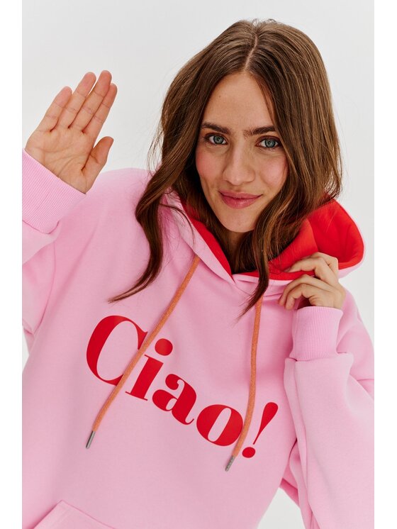 NAOKO NAOKO Mikina Bella Ciao Ružová Regular Fit