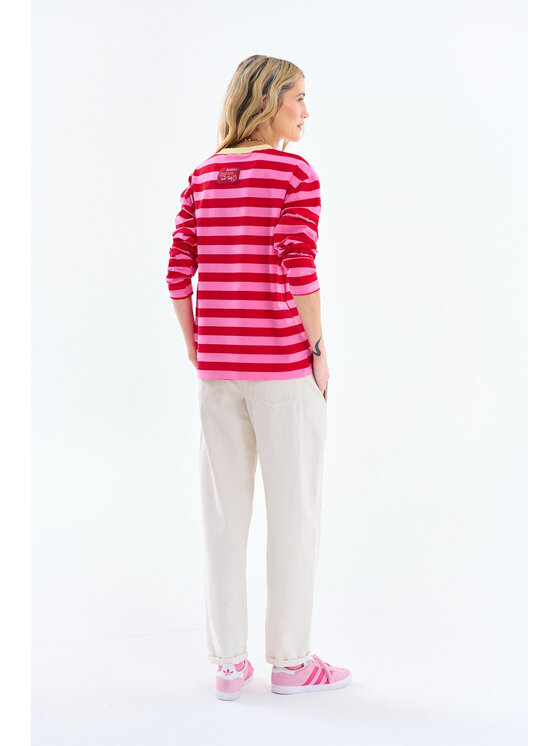 NAOKO NAOKO Longsleeve Sweet & Sour Różowy Regular Fit