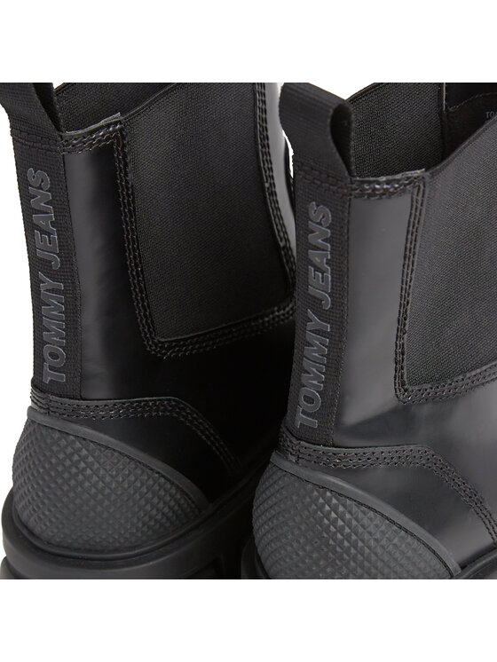 Tommy Jeans Tommy Jeans Боти тип челси Tjw Chunky Chelsea Mix Material EN0EN02375 Черен